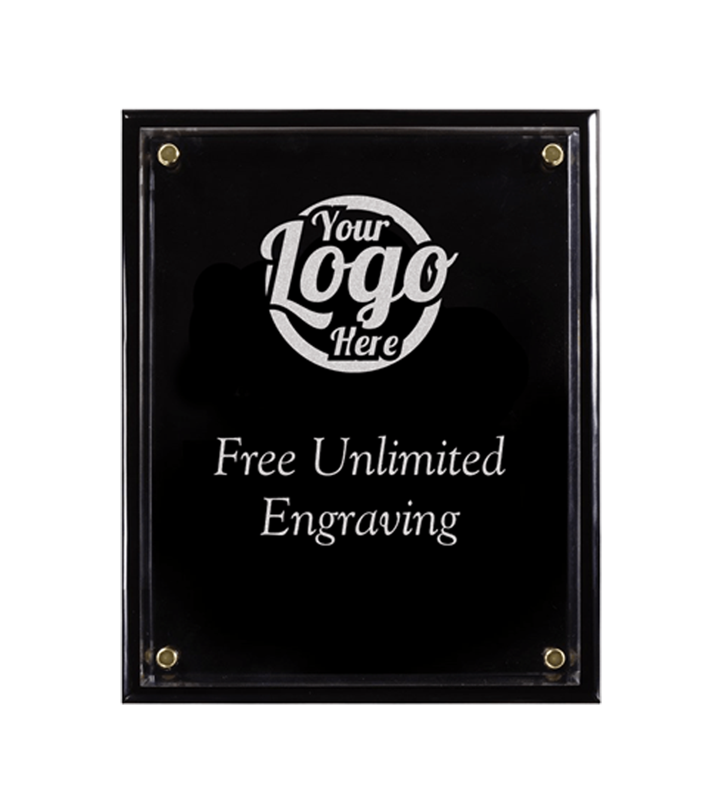 Laser Engraved Ebony Floating Acrylic Plaque