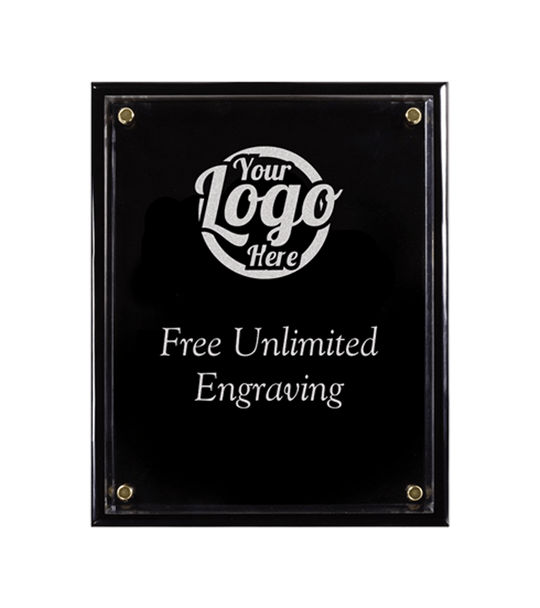 Laser Engraved Ebony Floating Acrylic Plaque
