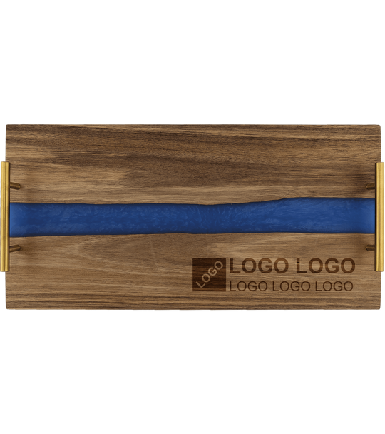 Acacia with Pearl Resin Personalized Serving Board With Handles
