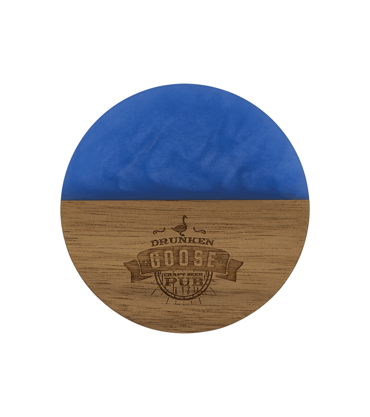 Personalized Round Acacia with Acrylic Resin Coaster