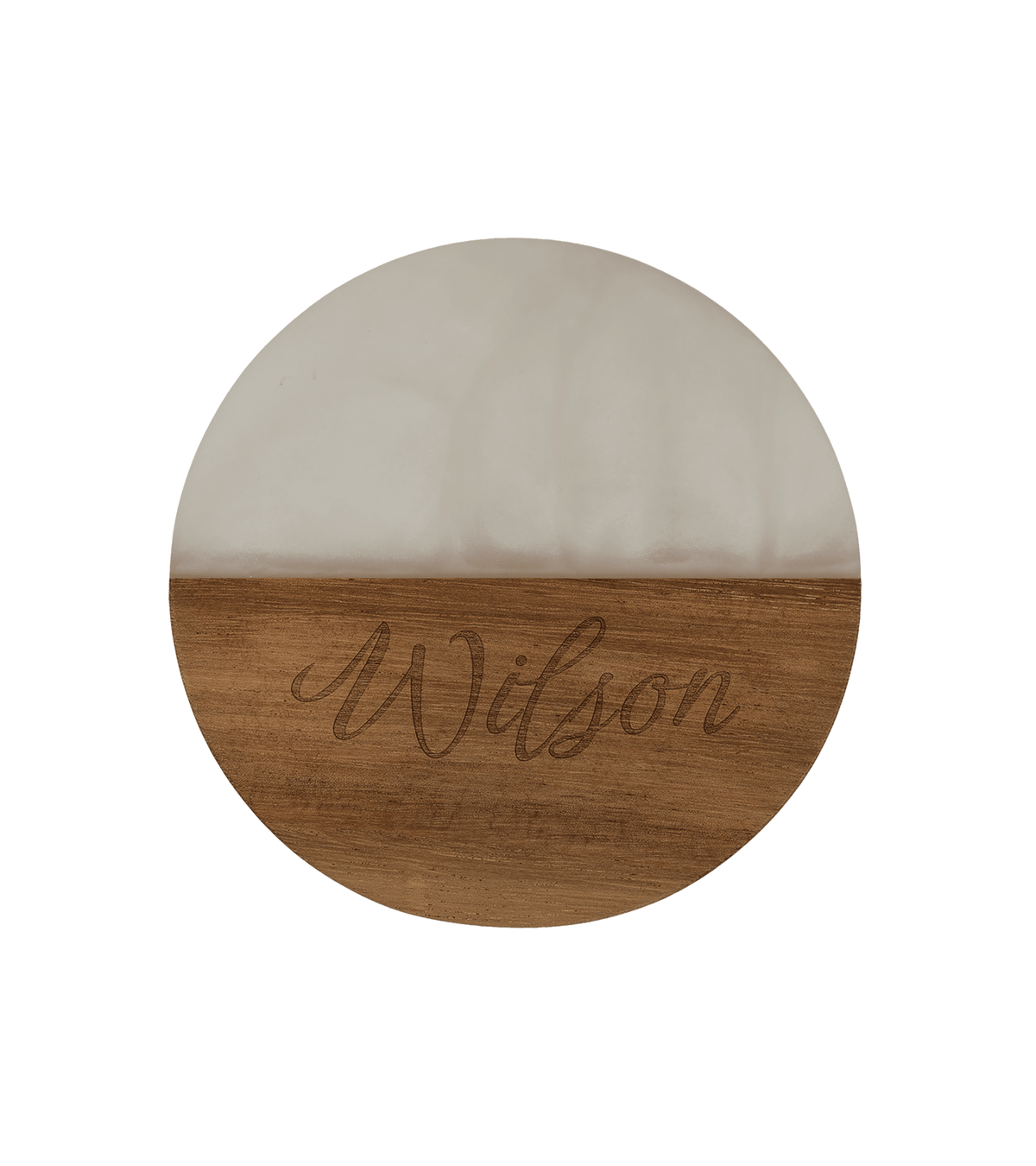 Personalized Round Acacia with Acrylic Resin Coaster