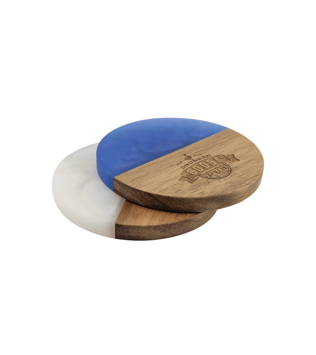 Personalized Round Acacia with Acrylic Resin Coaster