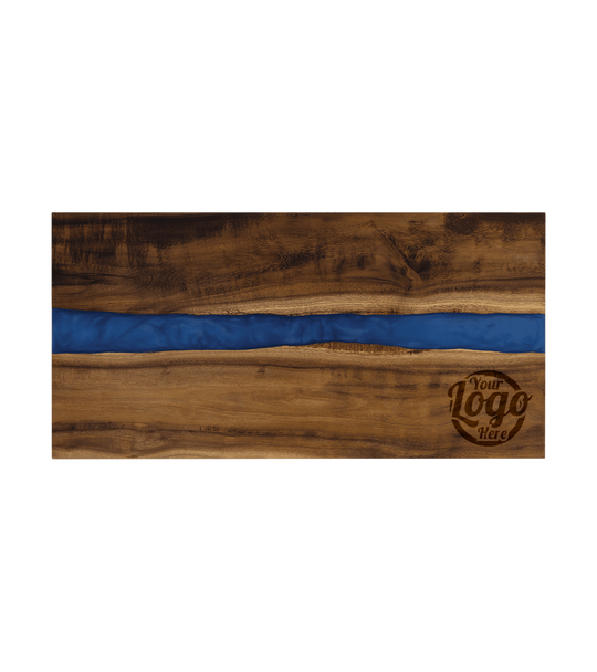 Acacia with Blue Pearl Resin Personalized Serving Board