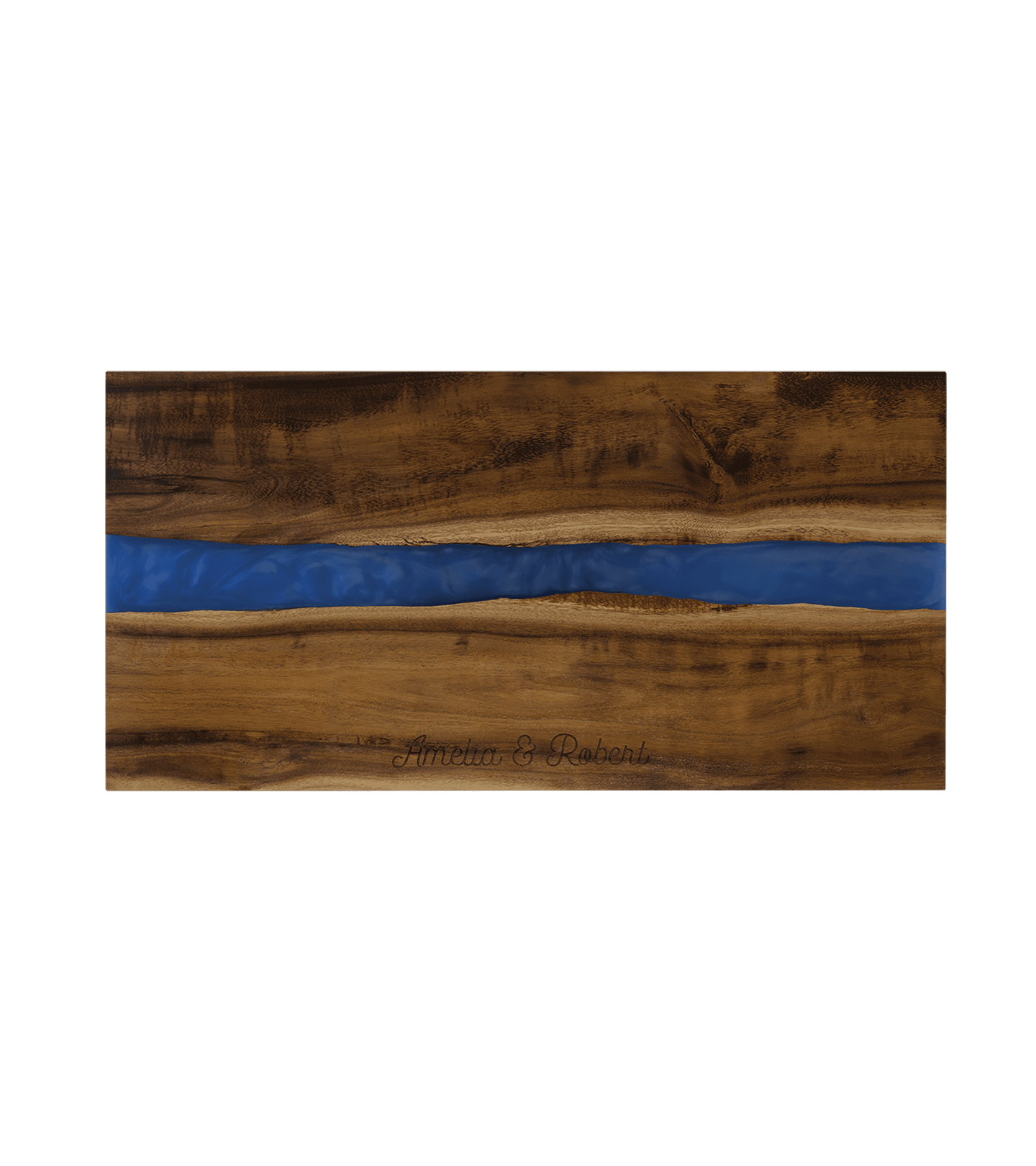 Acacia with Blue Pearl Resin Personalized Serving Board