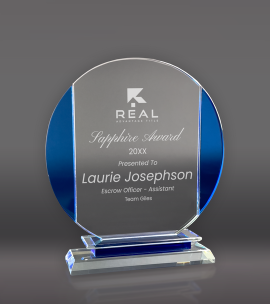 Circle Glass With Blue Sides