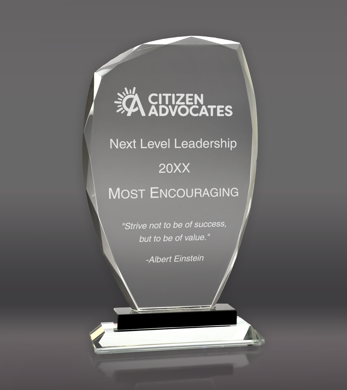 Custom Engraved Omni Glass Award