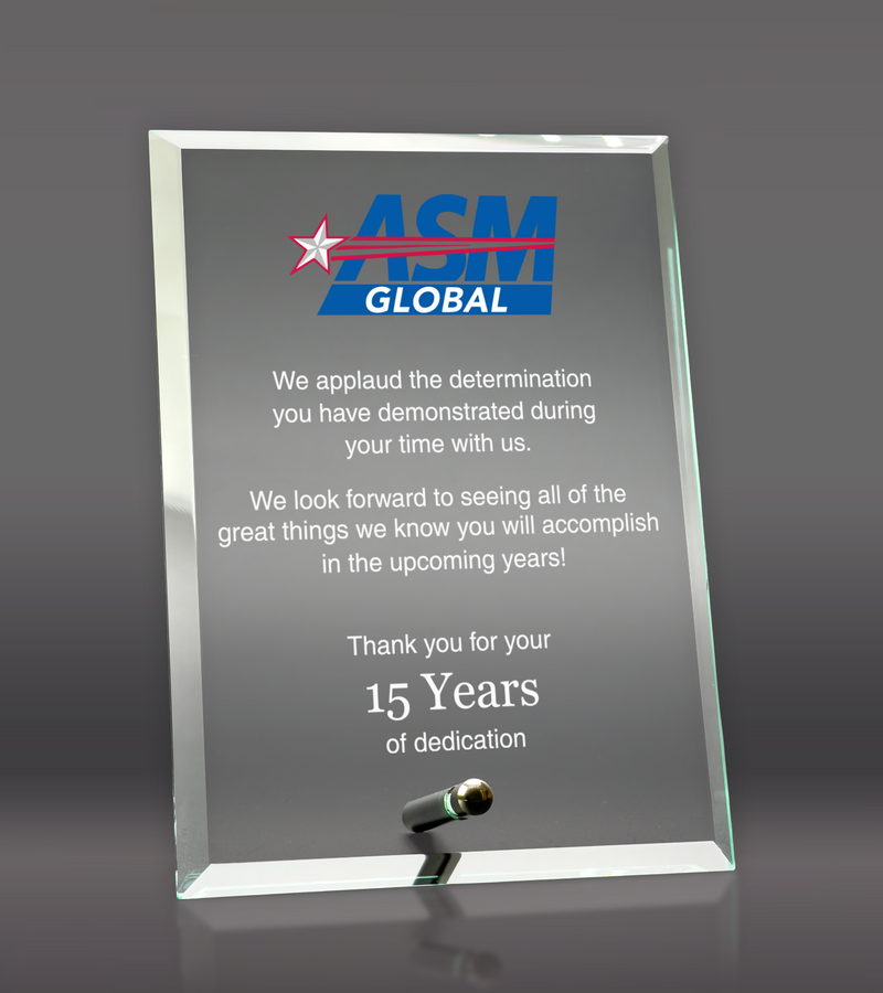 Color Printed Standing Glass Plaque