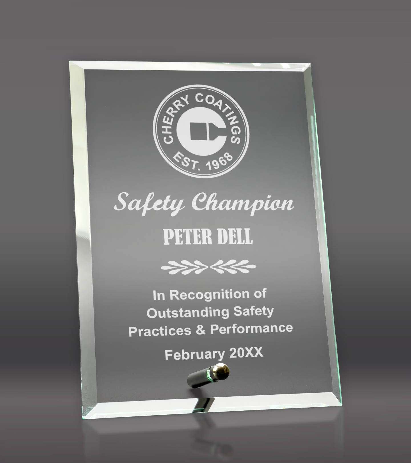 Custom Engraved Laser Engraved Standing Glass Plaque