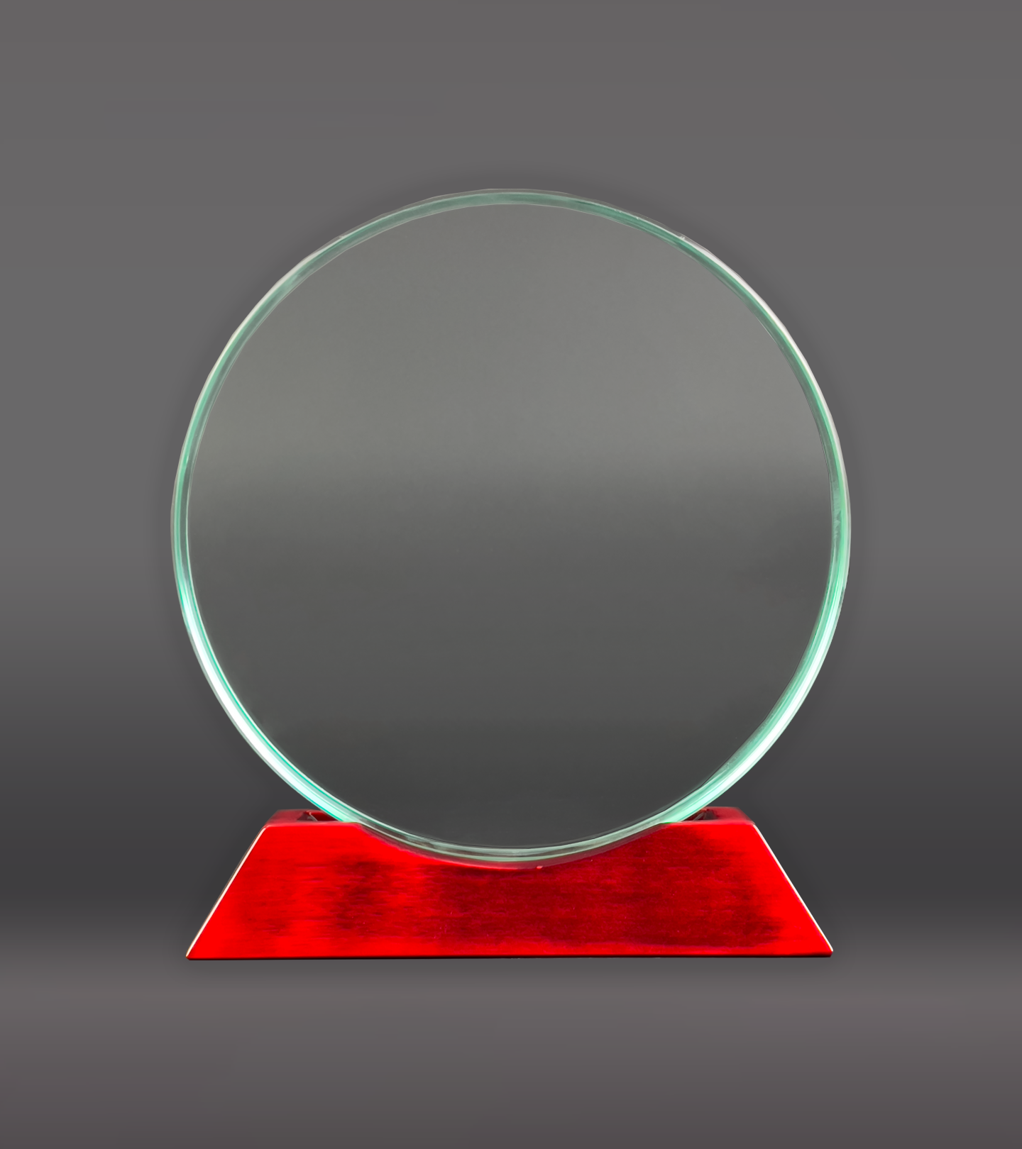 Laser Engraved Rosewood Circle Glass Award