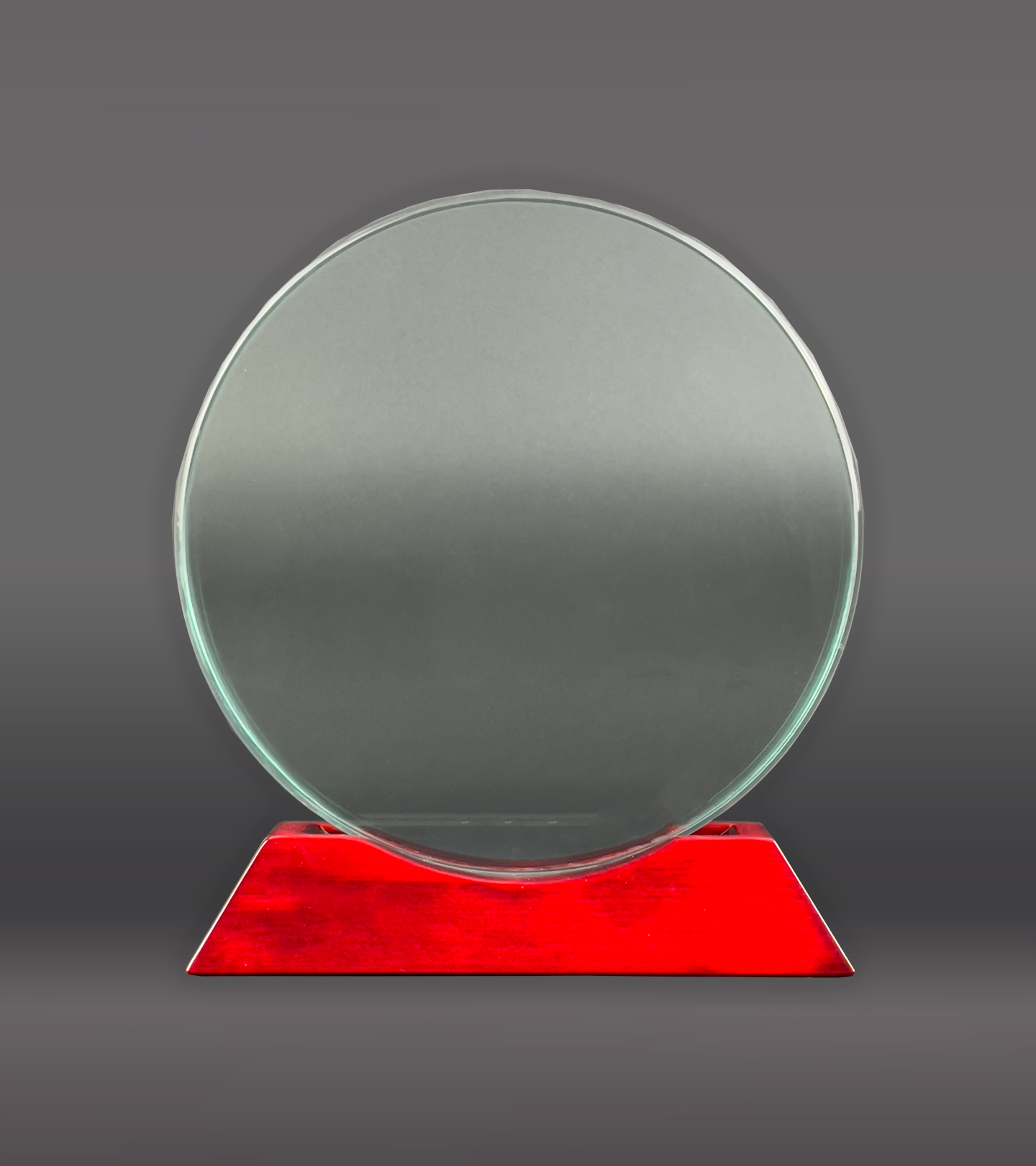 Color Printed Rosewood Circle Glass Award