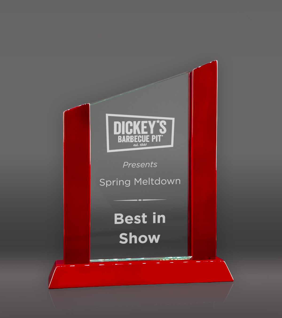 Laser Engraved Rosewood Accent Glass Award