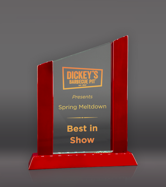 Color Printed Rosewood Accent Glass Award