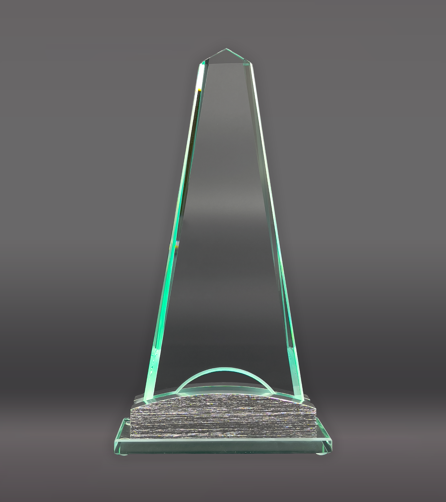  Steel Obelisk Glass Award Rear