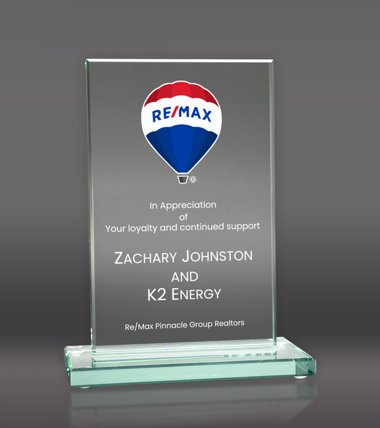 Color Printed Rectangle Glass Trophy