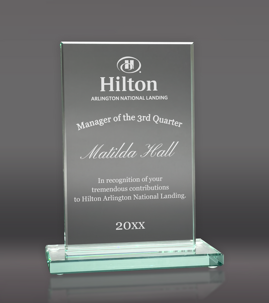 Laser Engraved Rectangle Glass Trophy