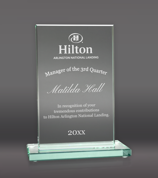 Laser Engraved Rectangle Glass Trophy