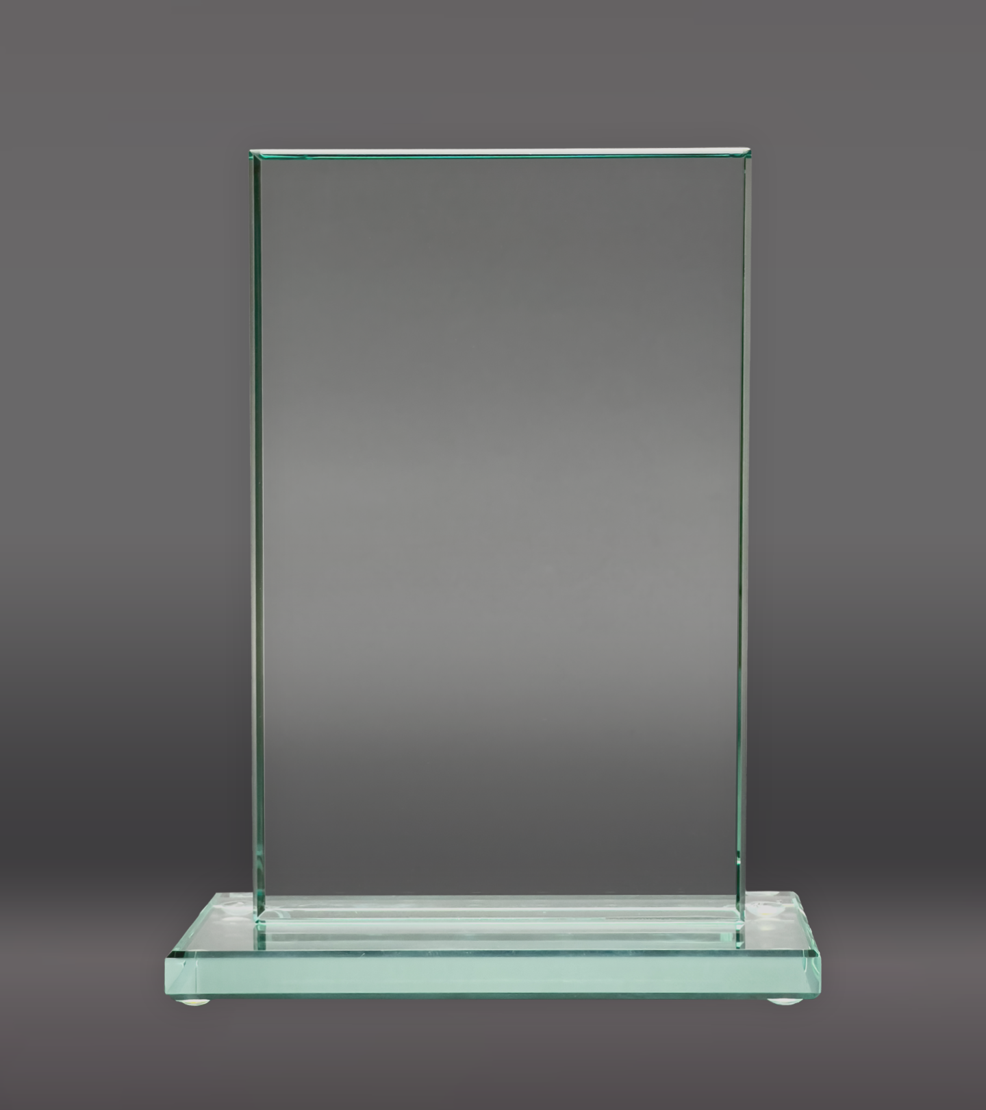 Color Printed Rectangle Glass Trophy Front