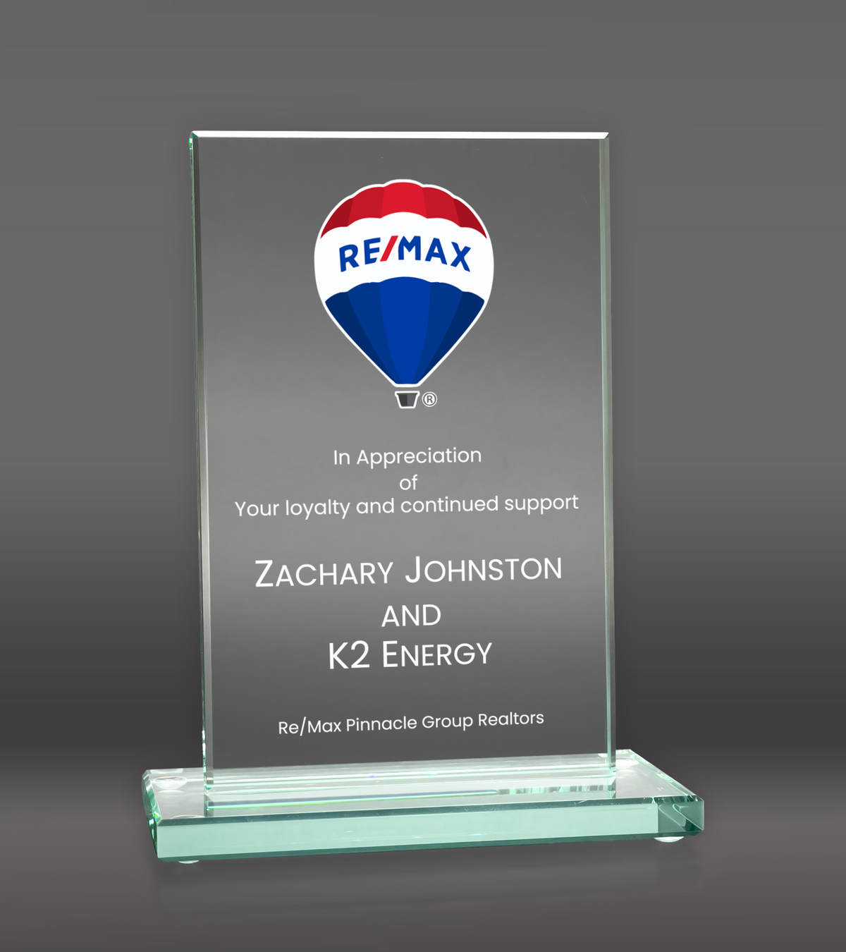 Color Printed Rectangle Glass Trophy
