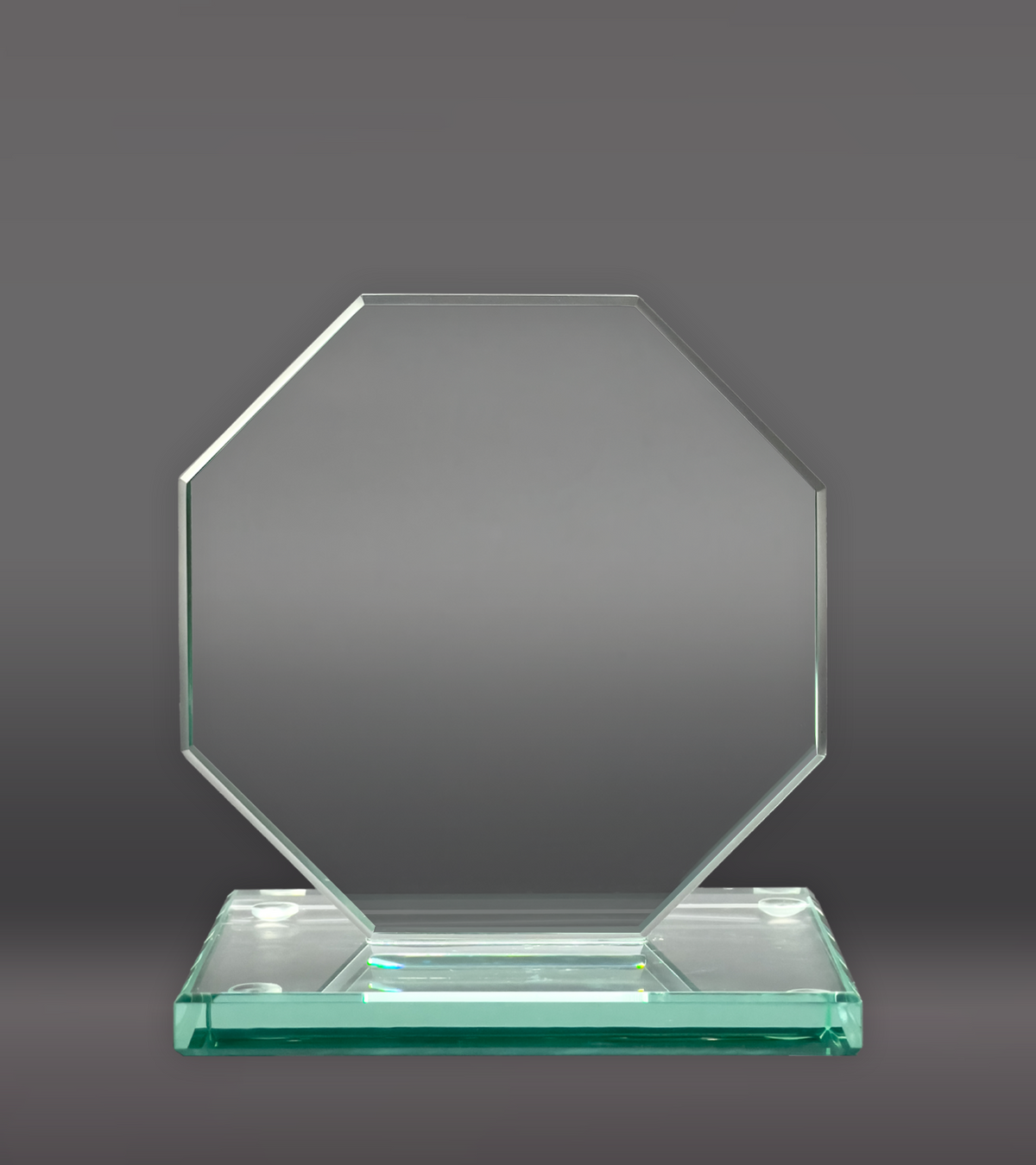 Octagon Glass Award Front