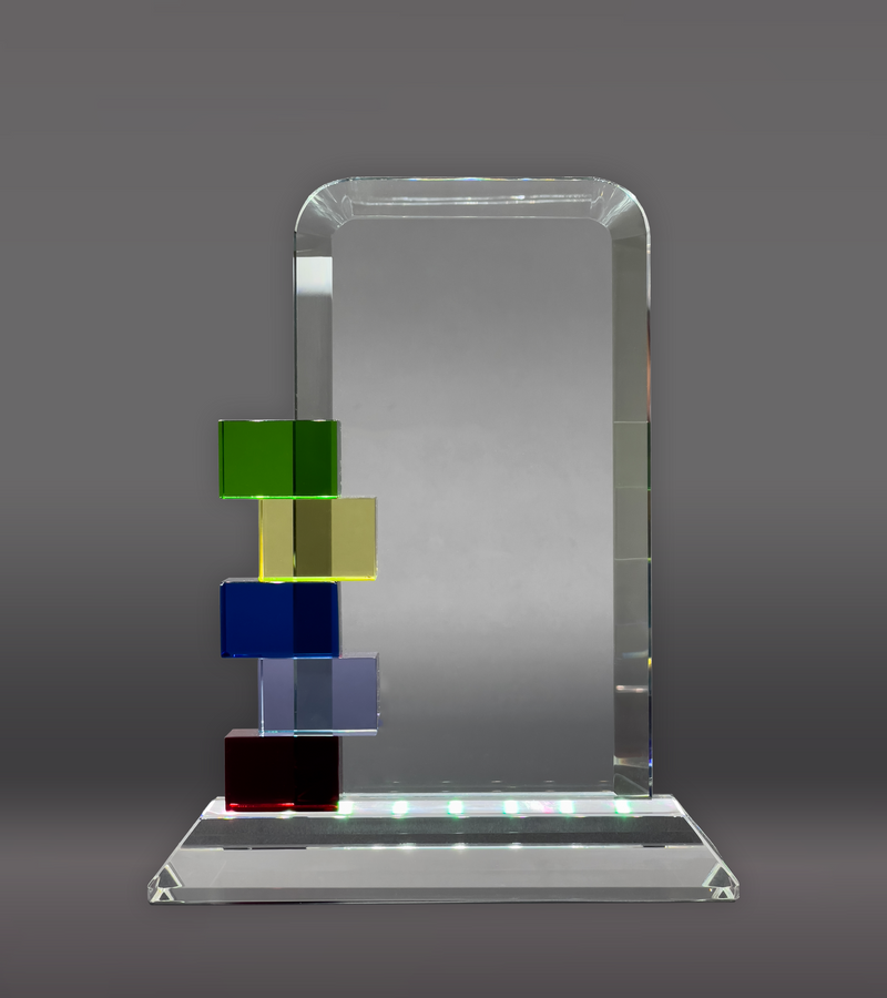 Color Blocks Glass Award Front