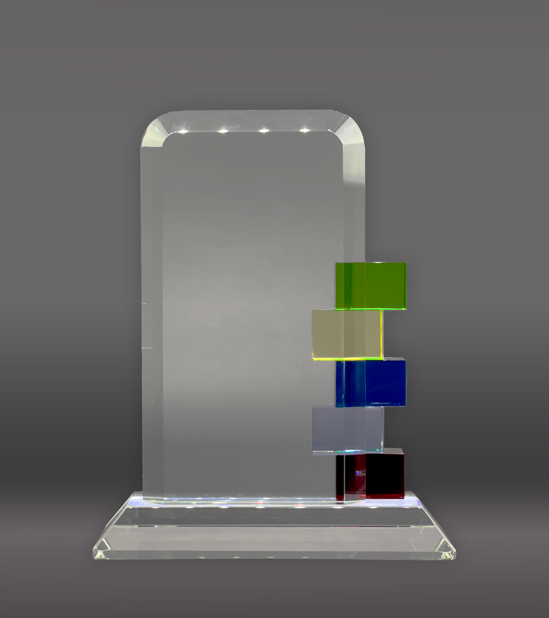 Color Blocks Glass Award Rear