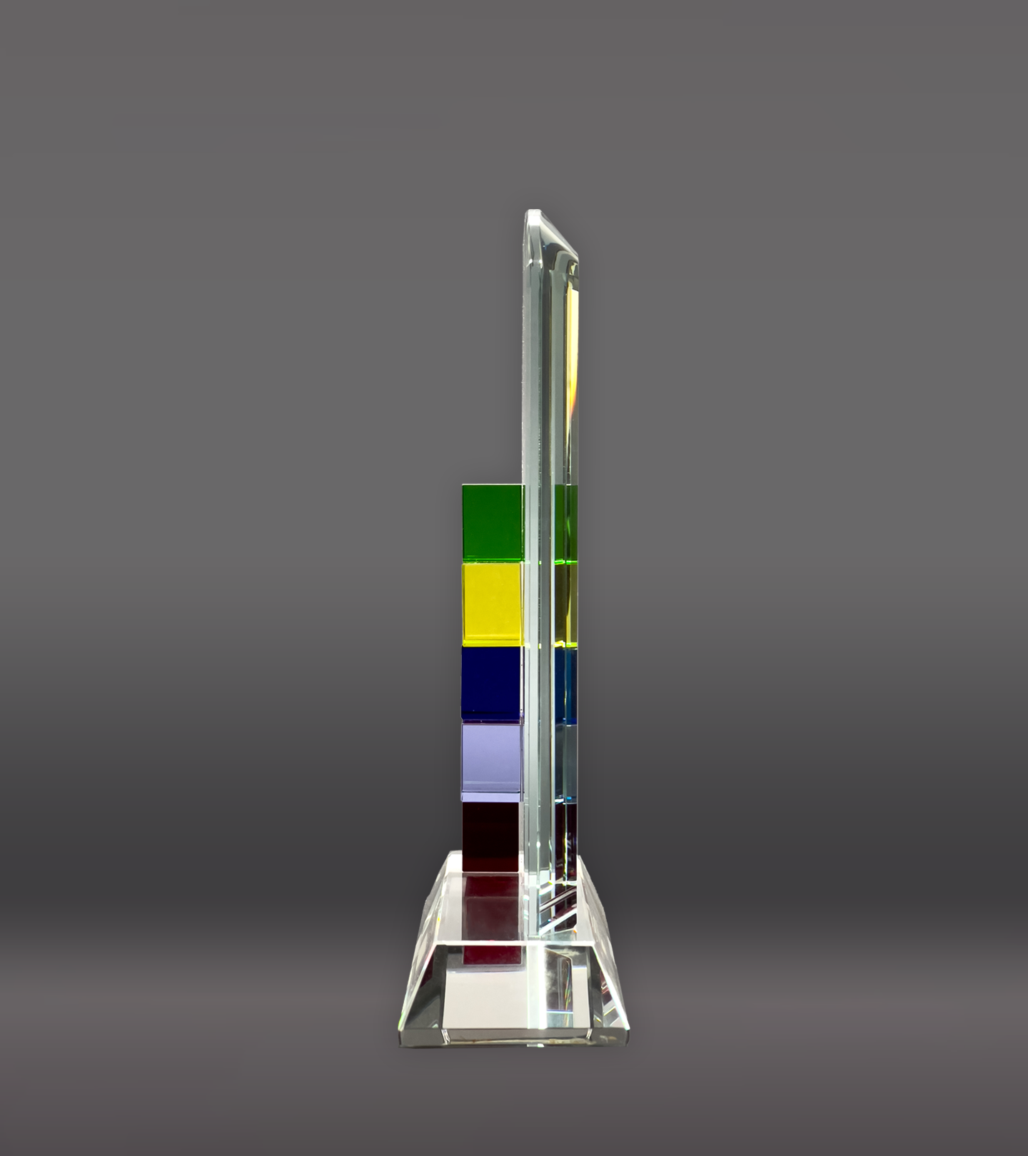 Color Blocks Glass Award Side