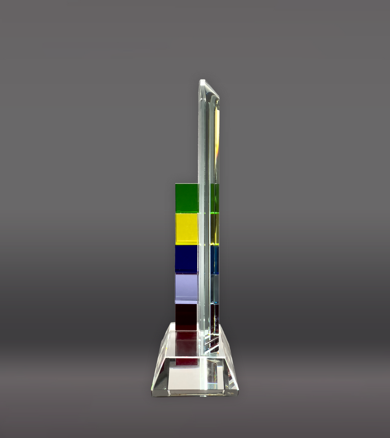 Color Blocks Glass Award Side