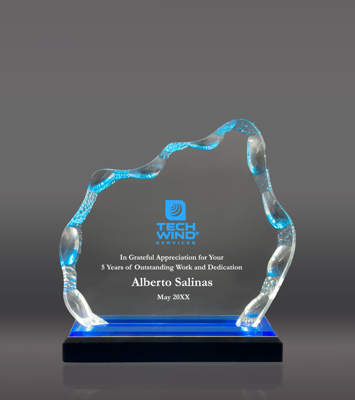 Color Printed Blue Glacier Impress Acrylic Award