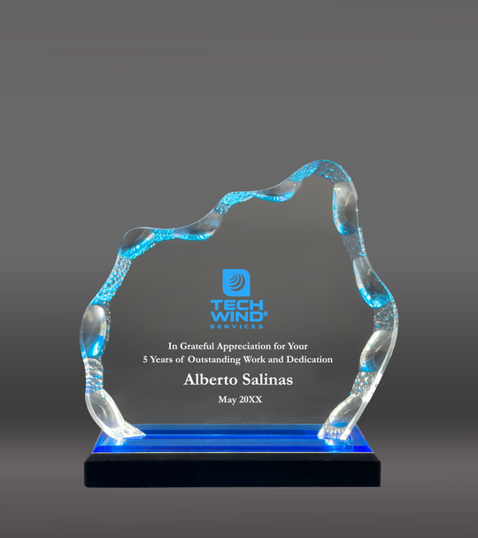 Color Printed Blue Glacier Impress Acrylic Award