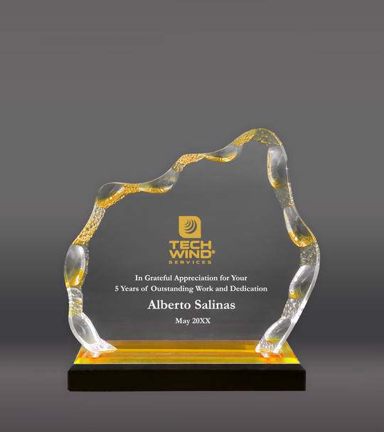 Color Printed Gold Glacier Impress Acrylic Award