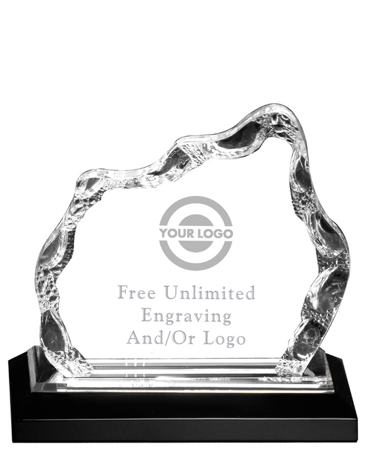 Laser Engraved Silver Glacier Impress Acrylic Award