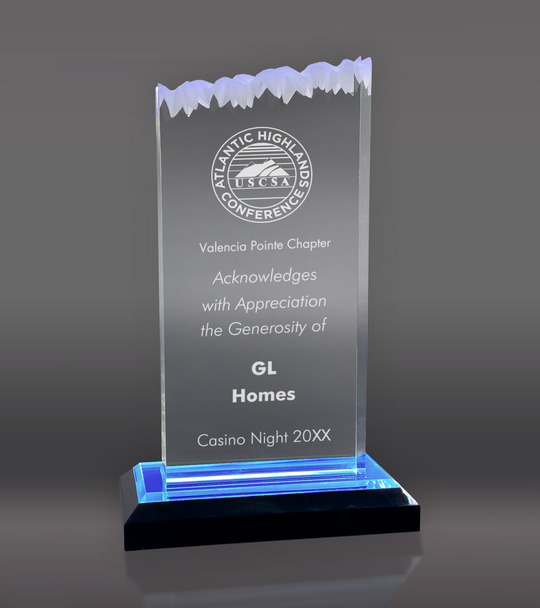 Blue Frosted Impress Acrylic Award