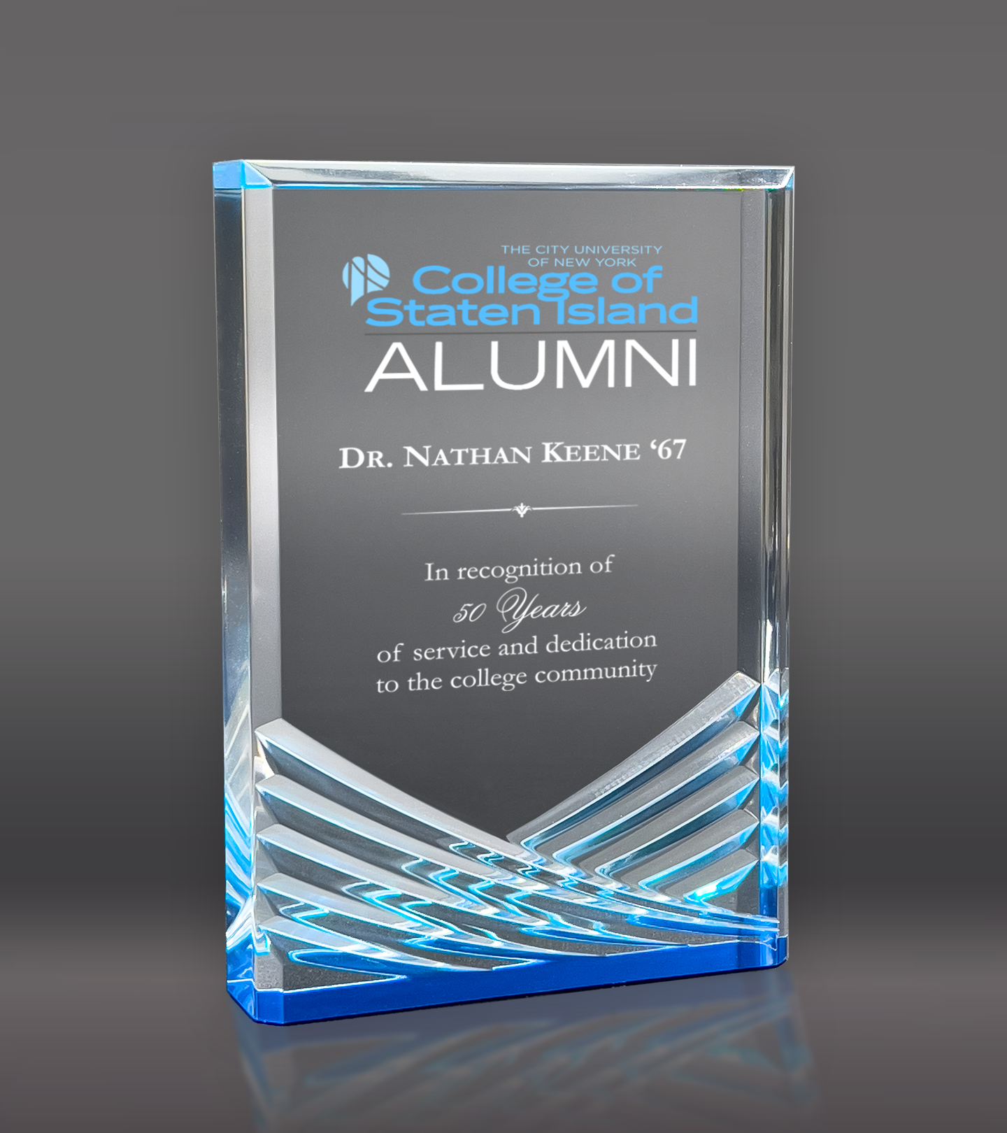 Color Printed Blue Inspire Acrylic Award