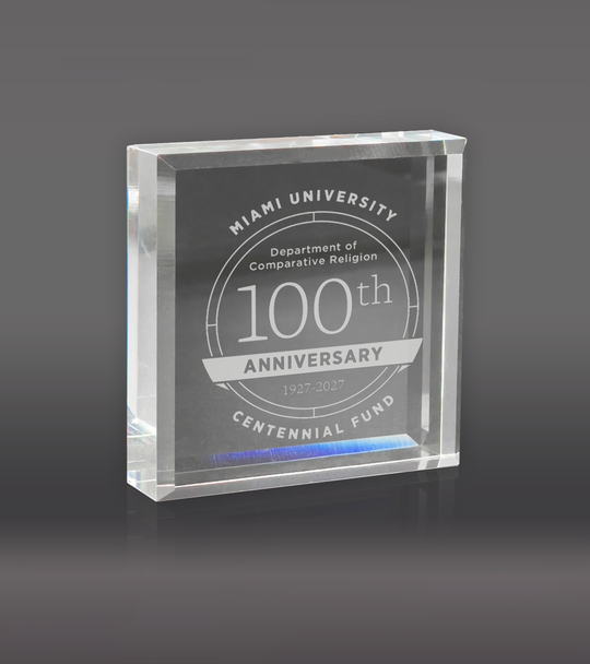 Laser Engraved Signature Bevel Clear Paperweight