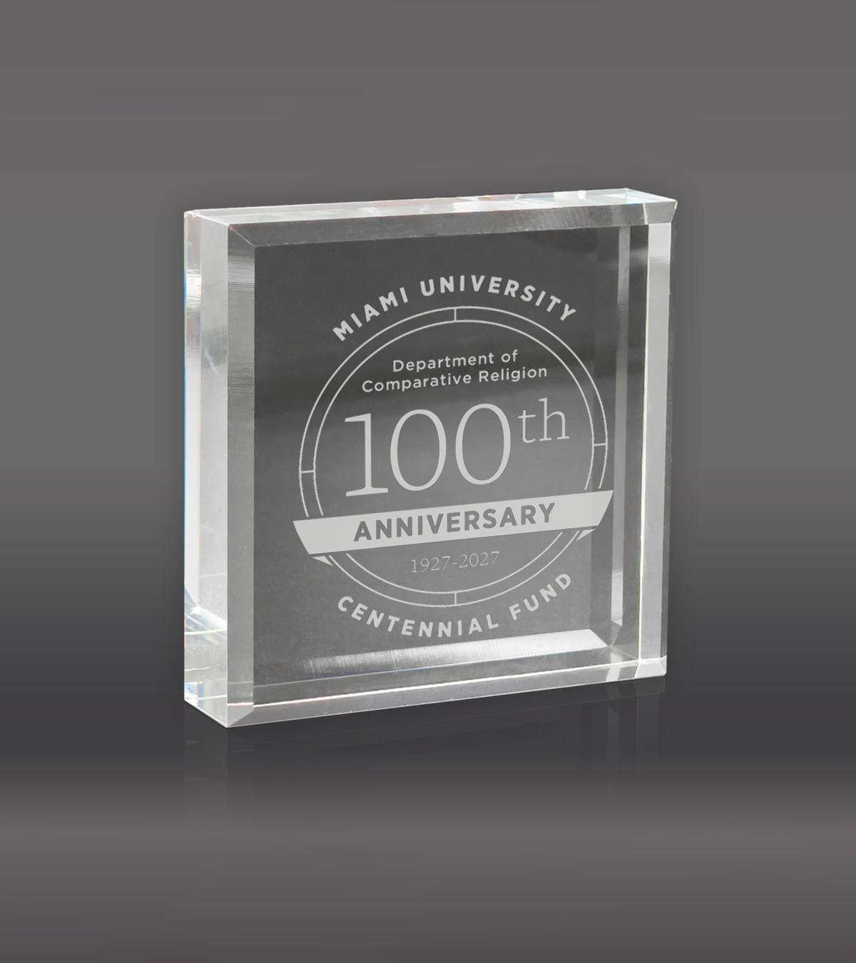 Laser Engraved Signature Bevel Clear Paperweight