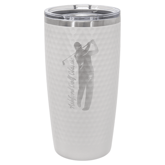 20 oz Custom Golf Dimple Tumbler W/ Slider Lid