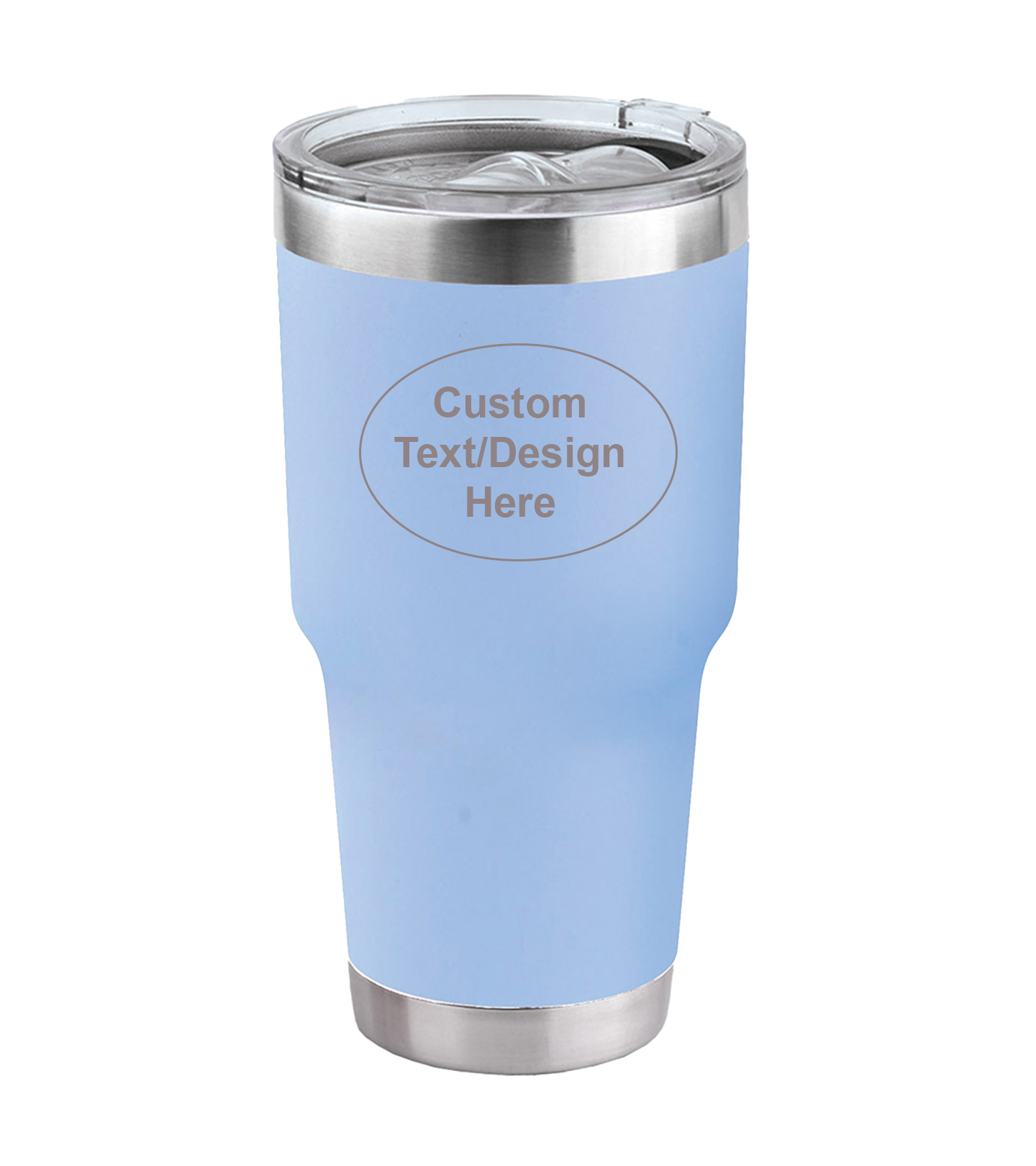 30 Oz Custom Insulated Light Blue Tumbler With Engraving