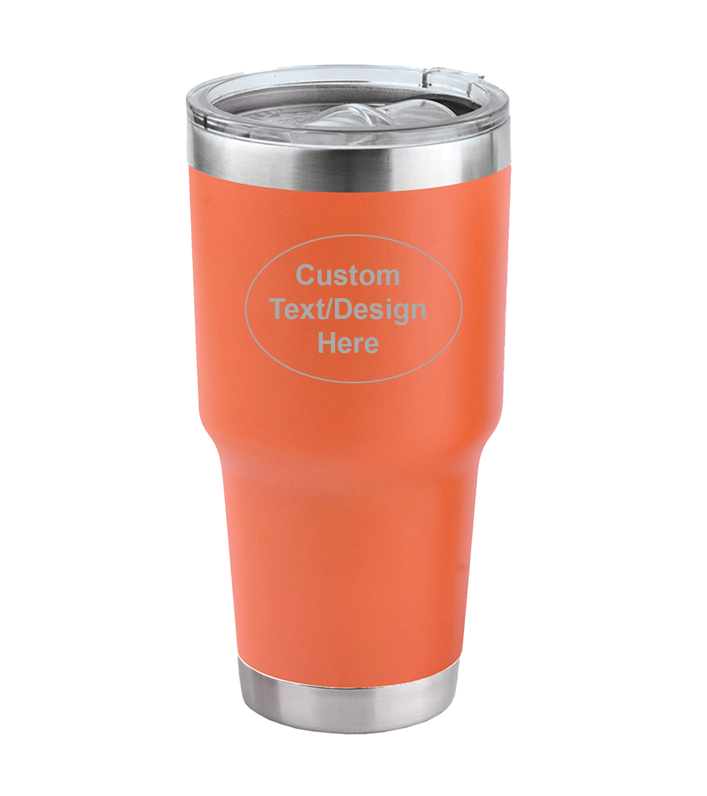 30 Oz Custom Insulated Orange Tumbler With Engraving
