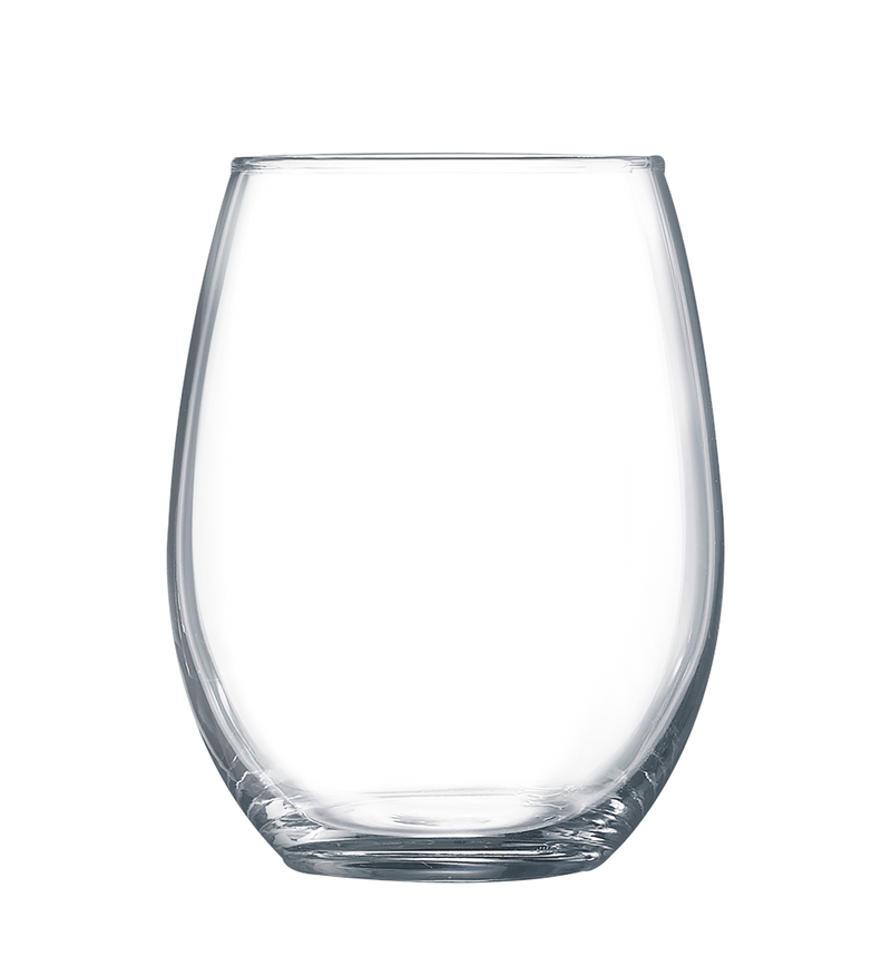 Engraved 15 ounce Stemless Wine Glass