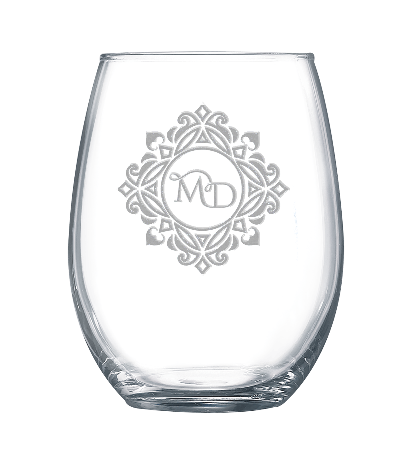 Custom Engraved 15 ounce Stemless Wine Glass