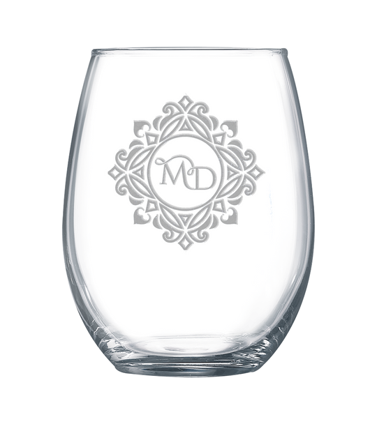 Engraved 15 oz Stemless Wine Glass