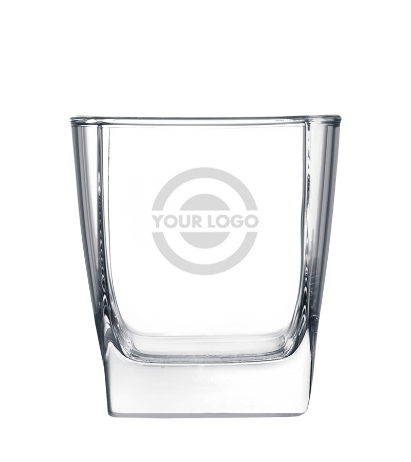 Custom Engraved 10.5 oz Square Rocks Glass