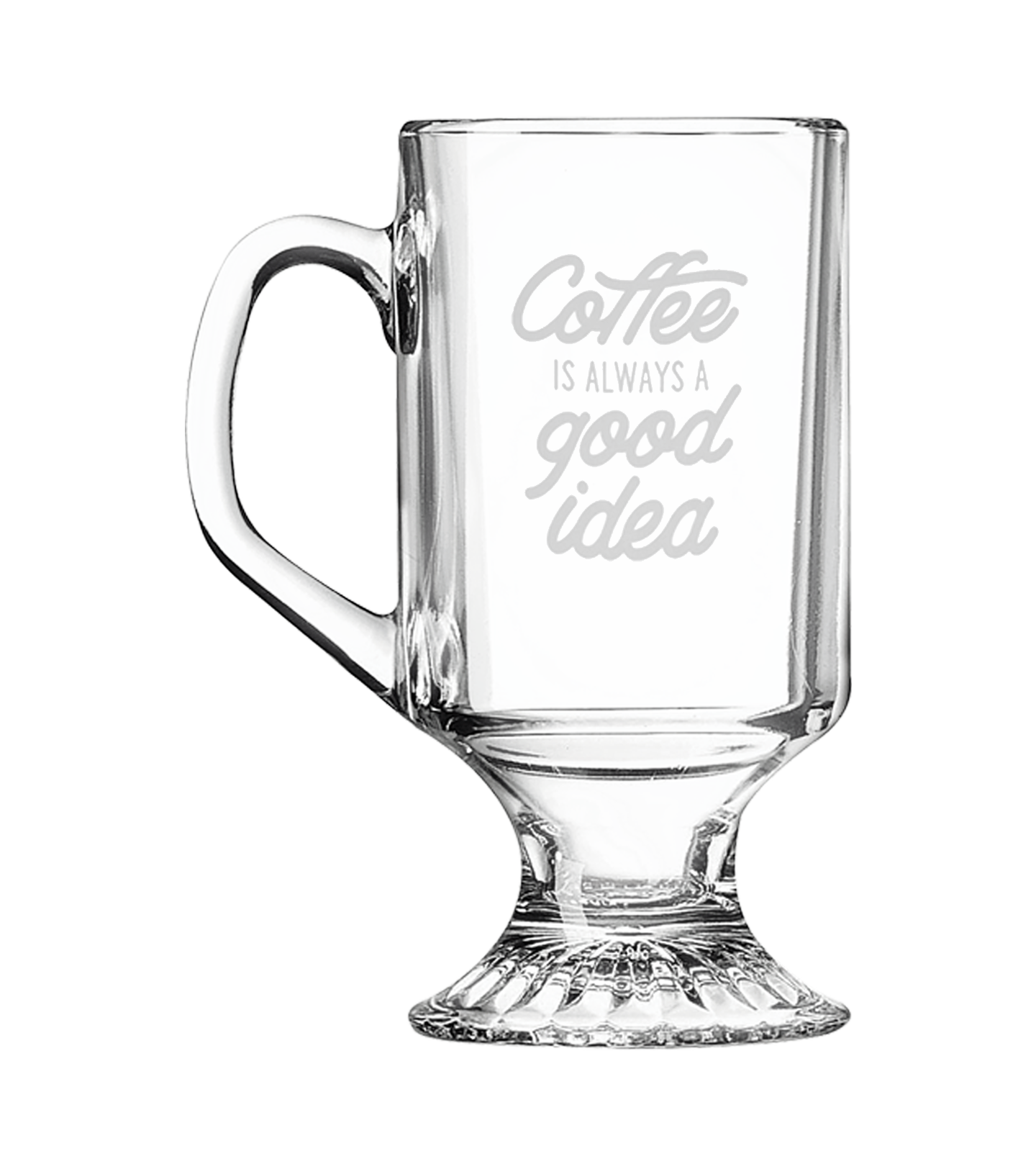 Engraved 10 oz Clear Footed Coffee Mug