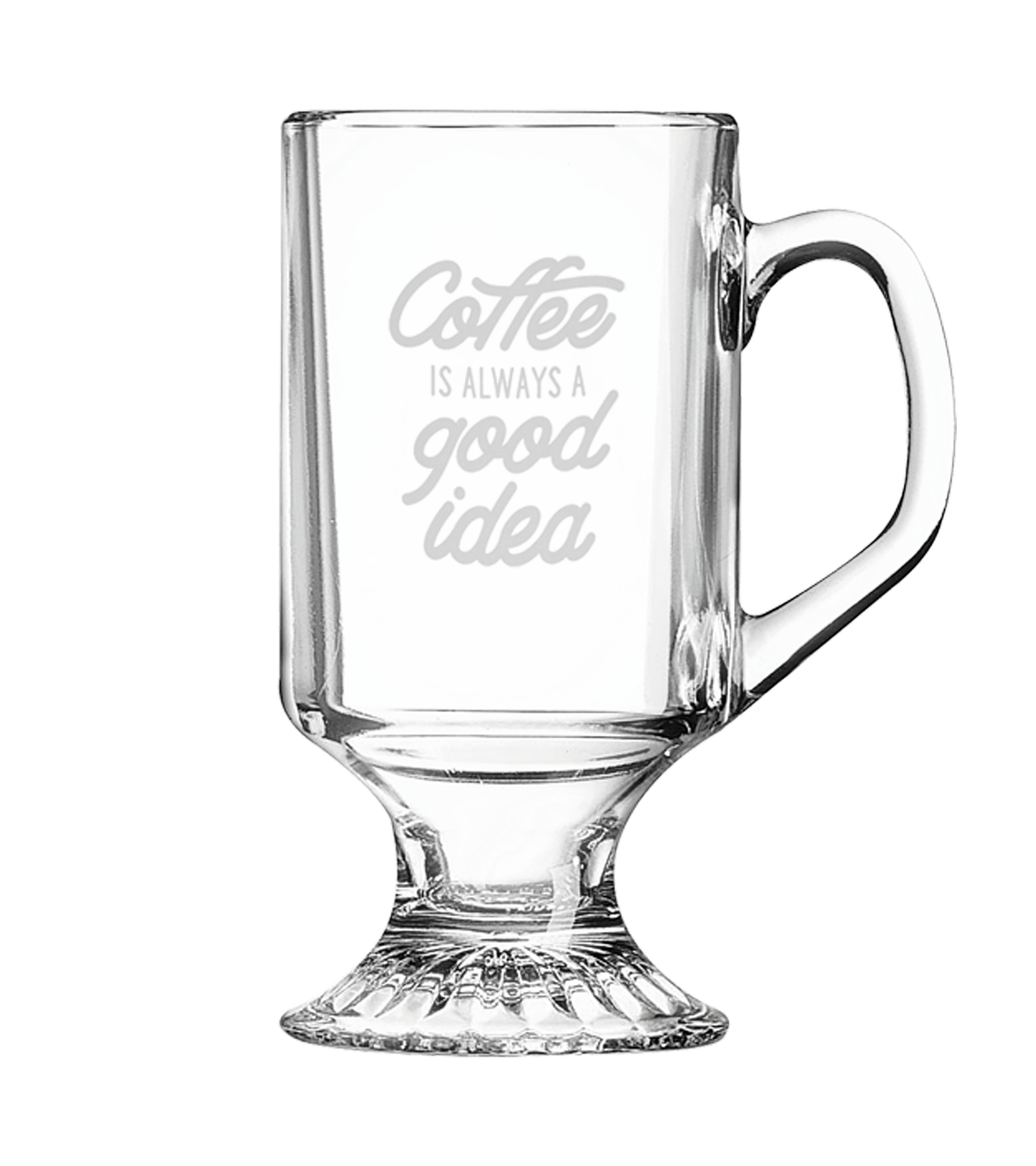 Custom Engraved 10 Oz Clear Footed Coffee Mug