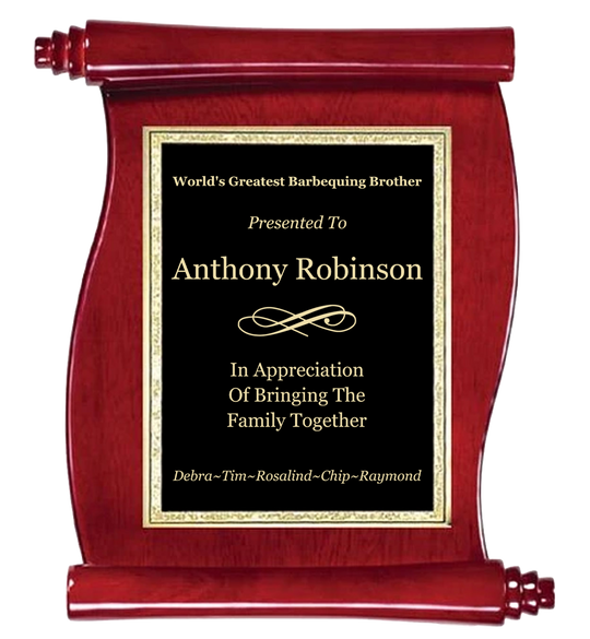 High Gloss Rosewood Scroll Plaque