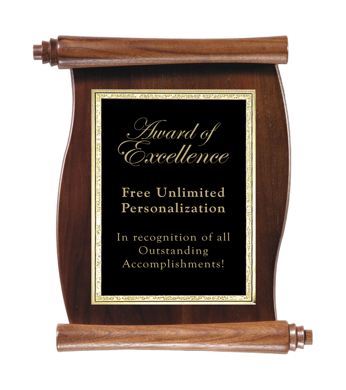 Genuine Walnut Scroll Plaque