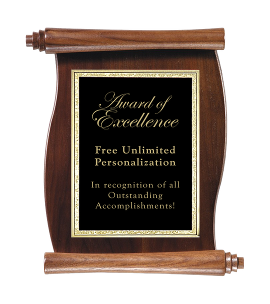 Genuine Walnut Scroll Plaque