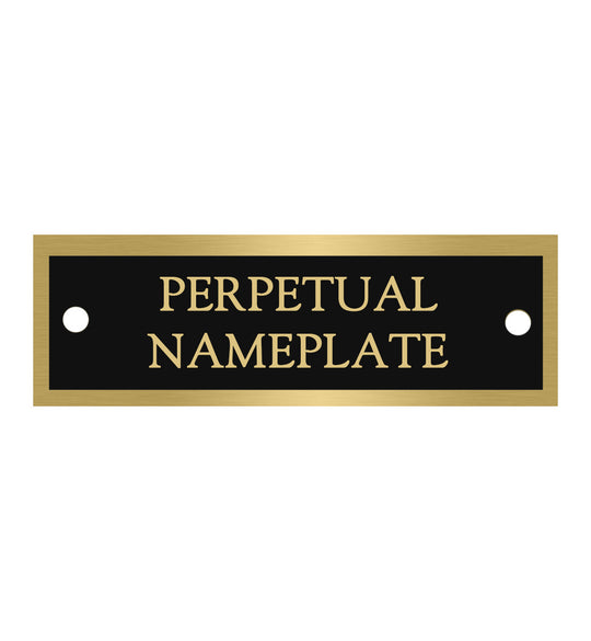 Black 7/8 inch x 2.75 inch Perpetual Nameplate