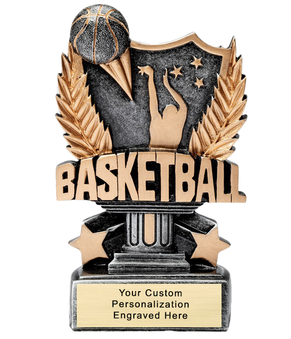 Bronze and silver basketball award