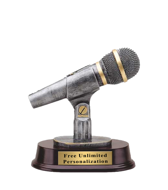 Pewter Finish Microphone Trophy
